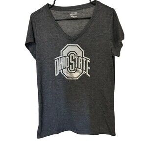 Ohio State Buckeyes Women's XXL Gray Short Sleeve Silver Foil T-Shirt